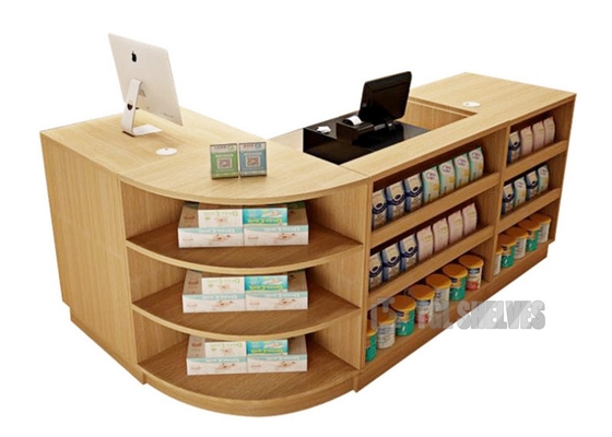 Modern Supermarket Checkout Counter 600×600×850mm Size MDF Boards Material